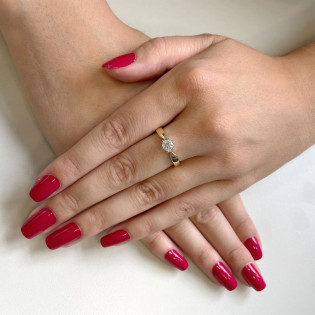 Pierścionek zaręczynowy z diamentem laboratoryjnym LC RG046140 próba 585