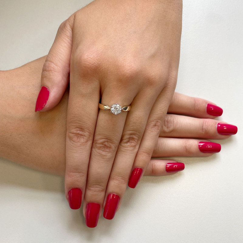 Pierścionek zaręczynowy z diamentem laboratoryjnym LC RG052641 próba 585