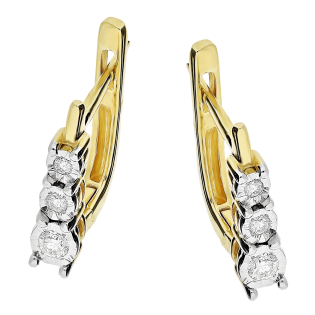 Kolczyki złote LINE diamenty narastająco/ang.zap. NF GS-479 próba 585