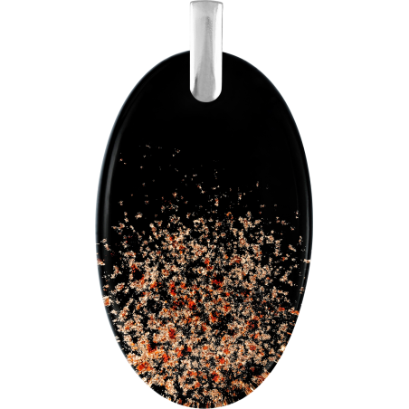 Zawieszka srebrna ze szkłem murano w owalnej formie