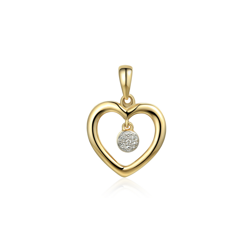 Serduszko złote z ruchomym diamentem AW 81544 Y próba 585