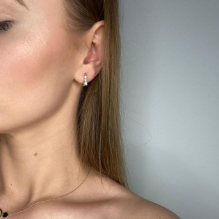 Kolczyki złote LINE diamenty narastająco/ang.zap. NF GS-479 próba 585