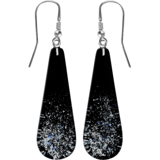 Kolczyki srebrne ze szkłem murano w czarnym kolorze/bigiel