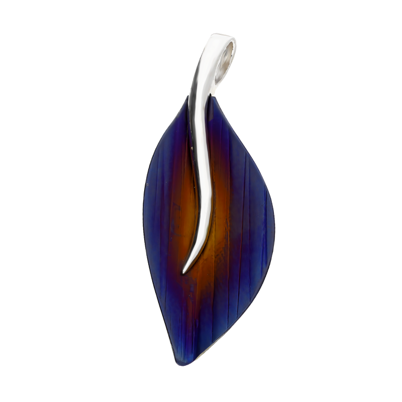 Srebrna Zawieszka Liść z Tytanem pr. 925 - JubilerSezam.pl