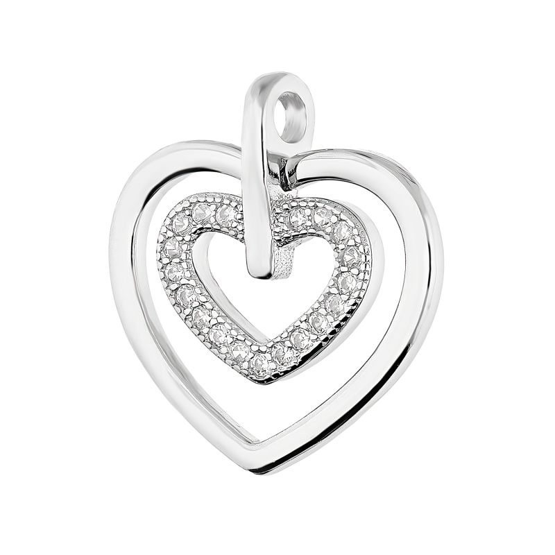 Serduszko srebrne z mniejszym sercem AT520 próba 925