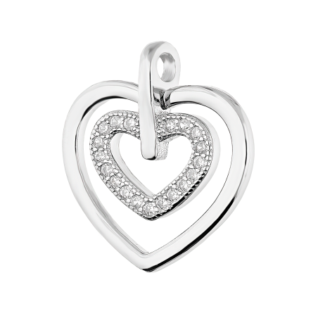 Serduszko srebrne z mniejszym sercem AT520 próba 925