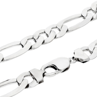 Łańcuszek srebrny rodowany splot figaro