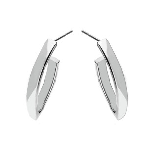 Kolczyki srebrne kółka płaskie łezka/sztyft HS1458 próba 925