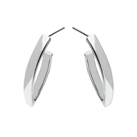 Kolczyki srebrne kółka płaskie łezka/sztyft HS1458 próba 925