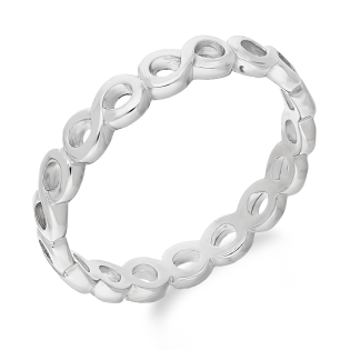 Pierścionek srebrny infinity dookoła AT620 próba 925