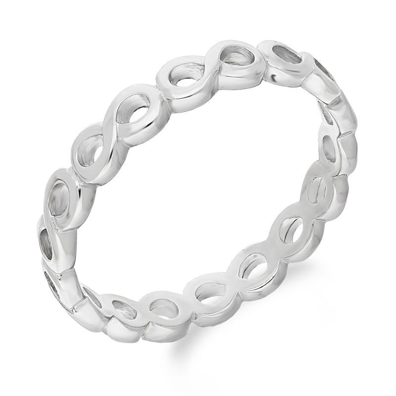 Pierścionek srebrny infinity dookoła AT620 próba 925