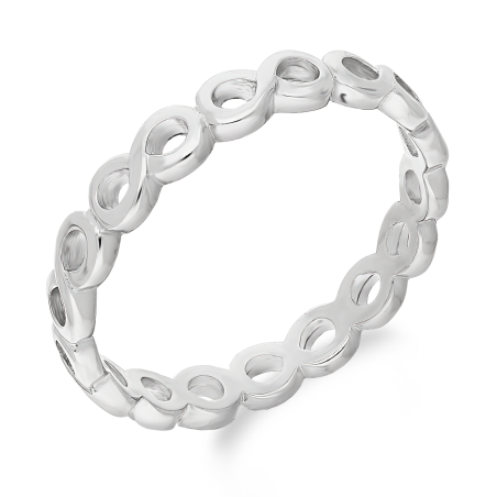 Pierścionek srebrny infinity dookoła AT620 próba 925