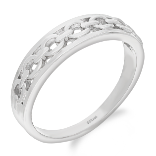 Pierścionek srebrny łańcuch w szynie AT625 próba 925