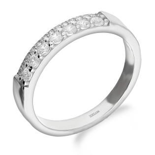 Pierścionek srebrny z dwoma rzędami białych cyrkonii AT PW336-1 próba 925