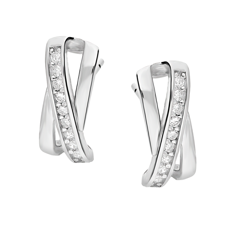 Srebrne kolczyki z cyrkoniami sztyft pr. 925 - JubilerSezam.pl