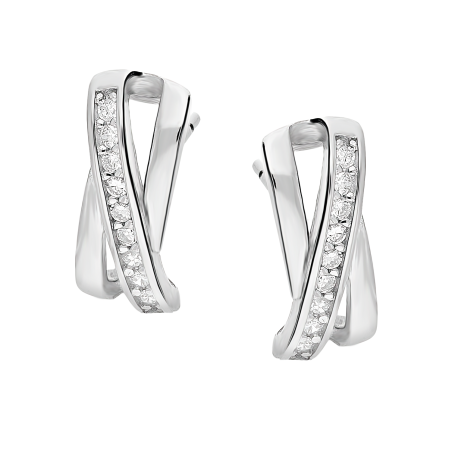 Kolczyki srebrne dwie gładkie pałki i jedna z cyrkoniami/sztyft DA956 próba 925