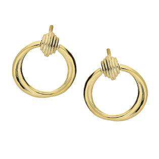 Pozłacane kolczyki srebrne koła - JubilerSezam.pl