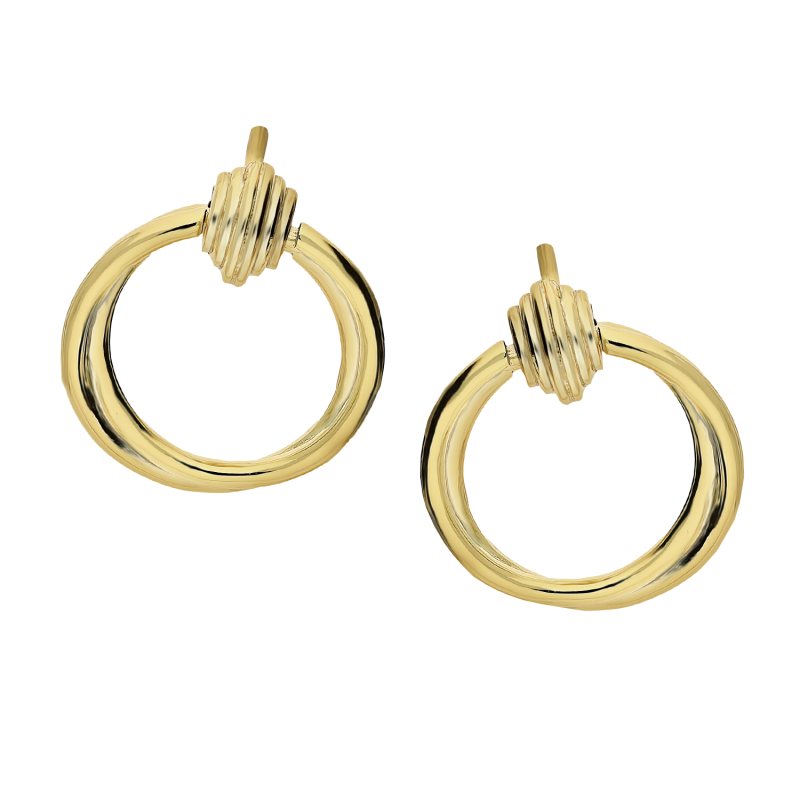 Pozłacane kolczyki srebrne koła - JubilerSezam.pl