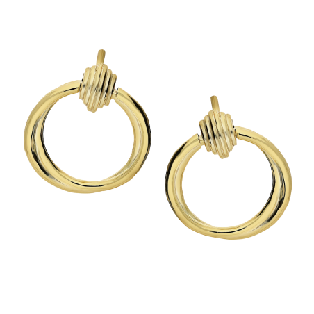 Pozłacane kolczyki srebrne koła - JubilerSezam.pl