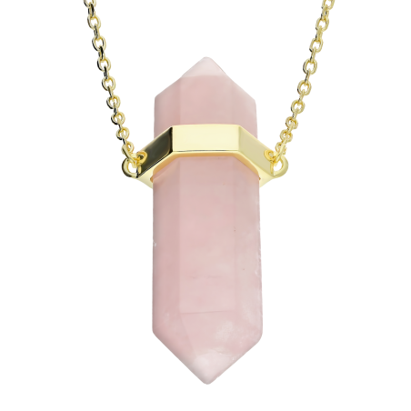 Naszyjnik pozłacany z różowym kwarcem/anker JA1158 GOLD próba 925