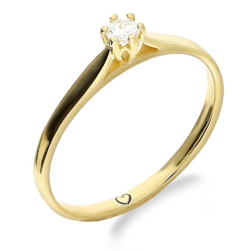 Pierścionek zaręczynowy SOLITER z diamentem  LA BR-086 próba 585