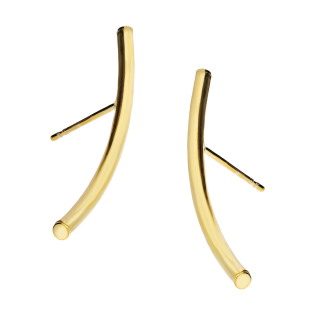 Kolczyki pozłacane wypukła wygięta rurka/sztyft M3-100 GOLD próba 925