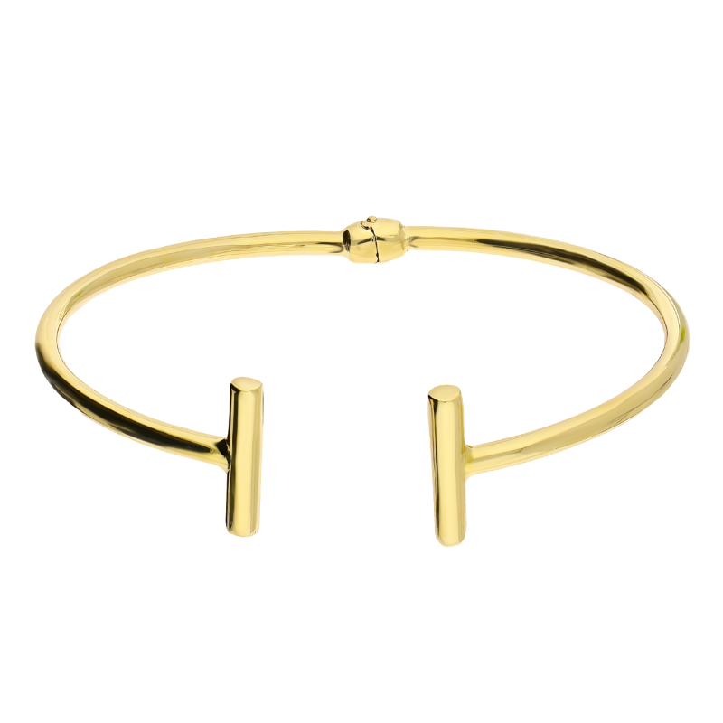 Bransoleta pozłacana gładka bangla z dwoma pałkami M3-114 GOLD próba 925