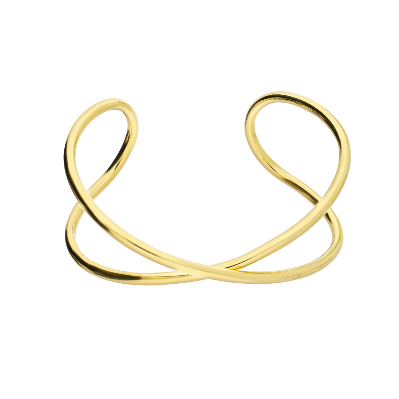 Bransoleta pozłacana bangla w kształcie X zaprezentowana przez Miss Germany Anna Valencia Lakrini