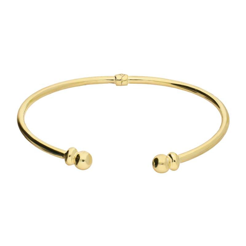 Bransoleta pozłacana bangla z dwoma kulkami M3-118 GOLD próba 925