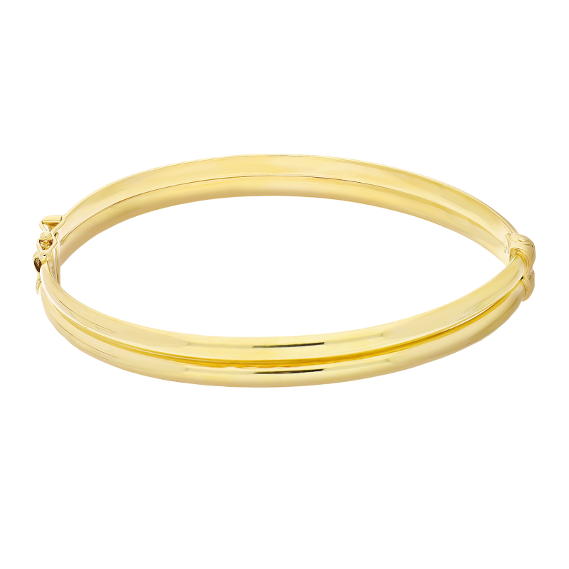 Bransoletka bangla gładka podwójna ze srebra