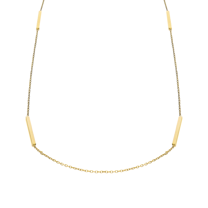 Naszyjnik pozłacany sześć gładkich pałek/anker M3-163-1a GOLD próba 925