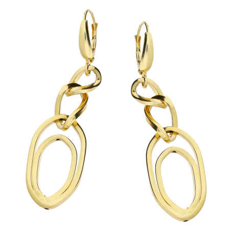 Złote kolczyki skręcane owalne pr. 585 - JubilerSezam.pl