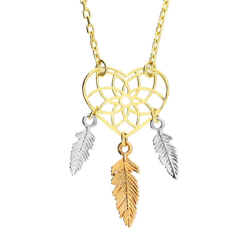 Naszyjnik złoty łapacz snów w formie serca/rolo AR X4FOR6N207705-IV-TC próba 585