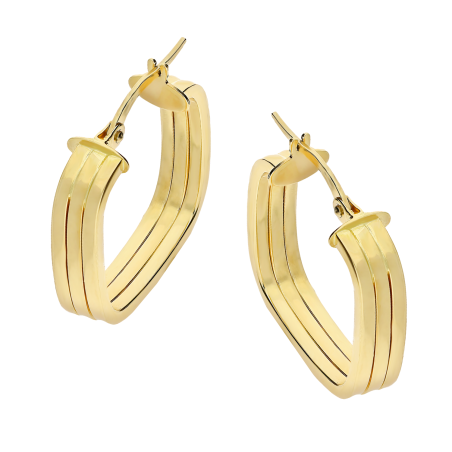 Kolczyki złote kółka kwadratowe 15mm/ang.zap. M3-208-15 próba 585