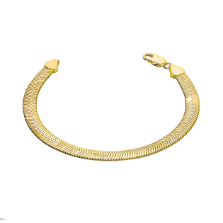 Bransoleta srebrna pozłacana snake BC 1487-640 FLAT GOLD próba 925