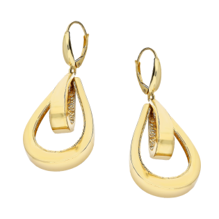 Kolczyki złote kropla w kropli z ozdobnym grawerem/big.zam. M3-214 próba 585