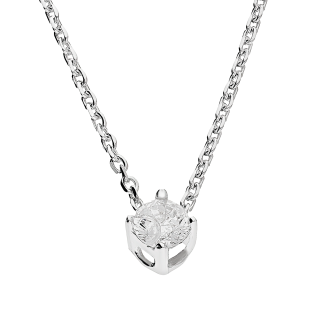 Naszyjnik z białego złota z białą cyrkonią/anker M3-225 białe złoto próba 585