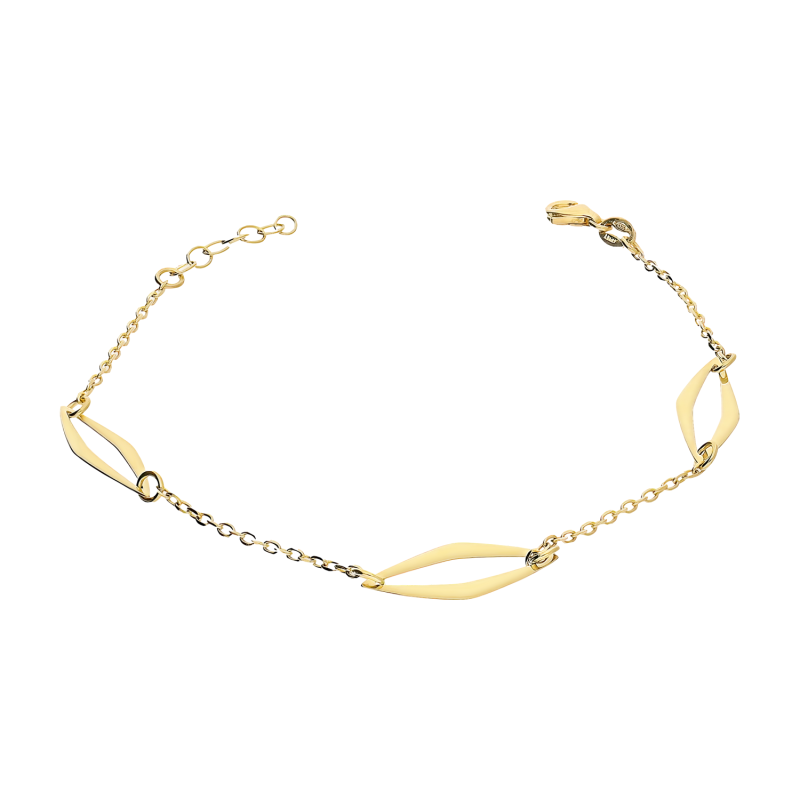 Bransoleta złota łezki ramka x3/rolo M3-229-1 próba 585