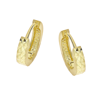 Kolczyki złote grawerowane kółka 11mm