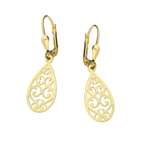 Kolczyki złote ażurowa kropla/big.zam. MZ T23-EP-LP-541 próba 375