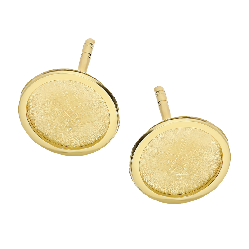 Kolczyki złote szczotkowane kółka 8 mm