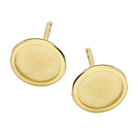 Kolczyki złote szczotkowane kółka 8 mm
