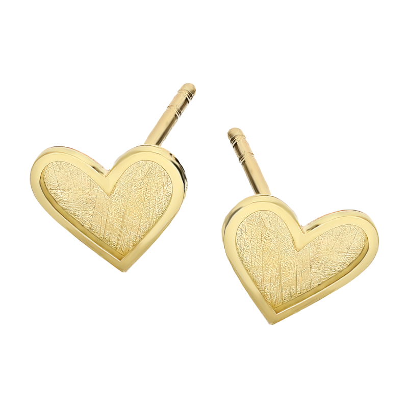 Kolczyki złote matowe serce/sztyft MZ T42-E-LE-5-BM próba 585
