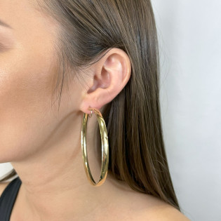 Kolczyki złote kółka 60mm płaskie/ang.zap. M3-203 próba 585