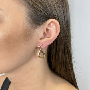 Złote kolczyki ósemki pr. 585 - Symbol Nieskończoności - JubilerSezam.pl