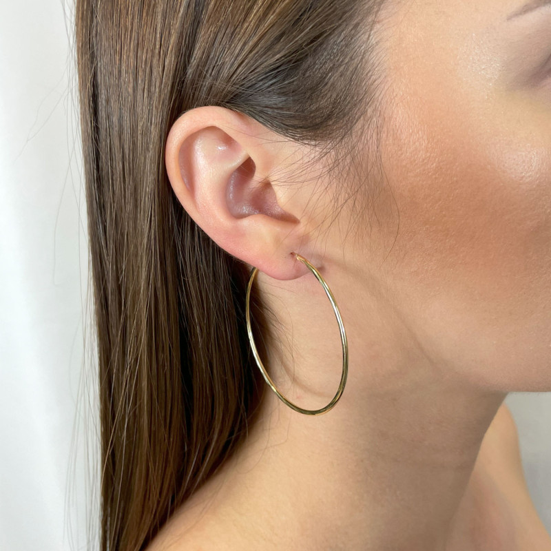 Kolczyki złote kółka szarniry 50 mm grawerowane M3-187-50 próba 585