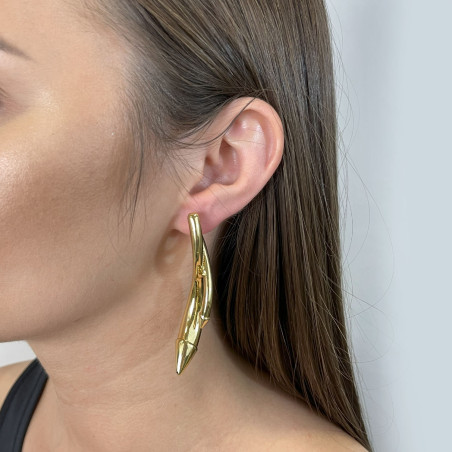 Złote Kolczyki Fala Stożek GRAZIELLA pr. 585 - JubilerSezam.pl