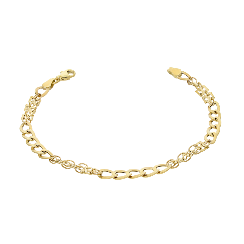 Bransoleta złota pancer i grawerowane kwadraty AR X3HOB11270-DC próba 585