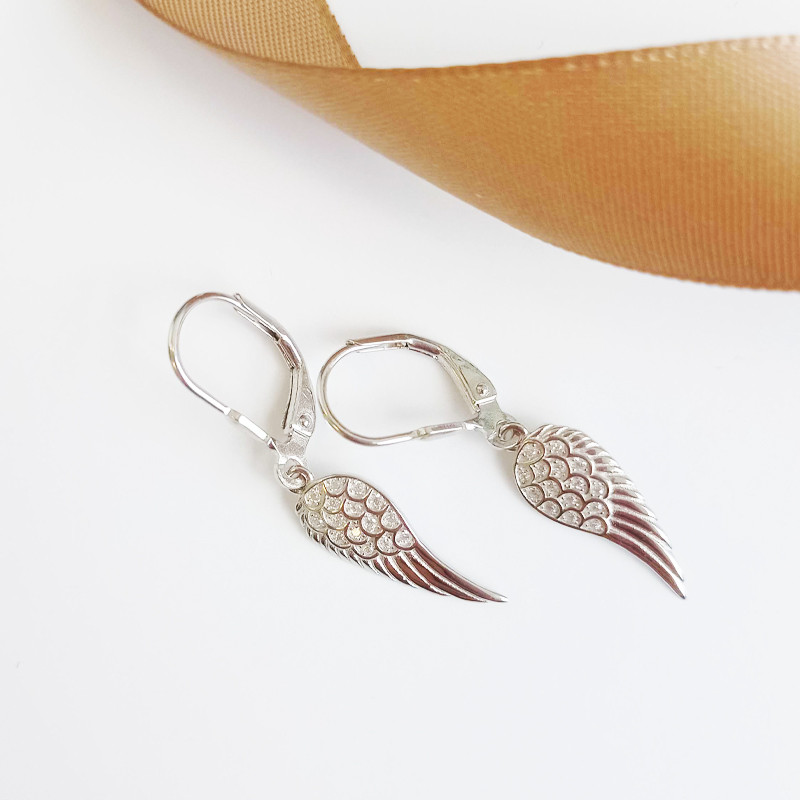 Kolczyki srebrne ażurowe skrzydło z cyrkoniami/big.zam. HS1709 próba 925