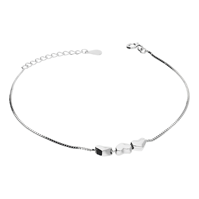 Srebrna bransoletka z sercami 3D pr. 925 - JubilerSezam.pl